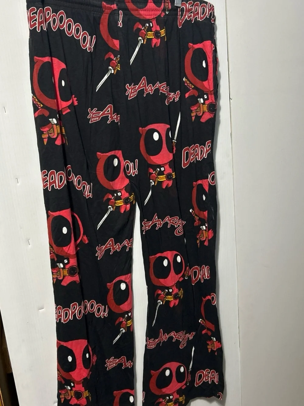 Marvel Men’s Black & Red Deadpool Chibi Pajama Bottoms